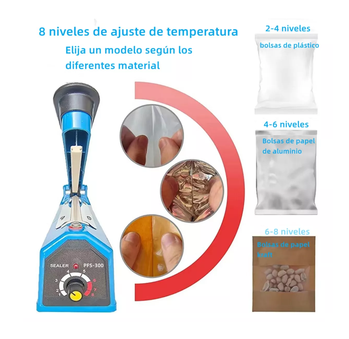 Foto 5 pulgar | Maquina Selladora Térmica Manual de Bolsa Plástica 30 Cm Belug color Azul