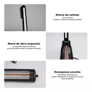 Foto 3 | Selladora De Bolsas Plástico De 30 Cm Maquina Selladora Eo Safe Imports Esi-11627 Negro