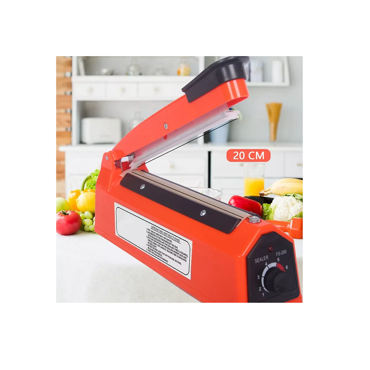 Foto 3 pulgar | Máquina De Selladora Térmico De Bolsas De Plástico De 20 Cm Eo Safe Imports Esi-11626 Naranja