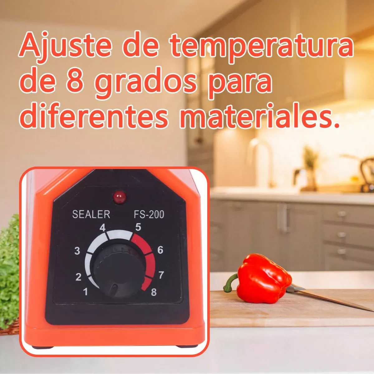 Foto 3 pulgar | Máquina Selladora Térmica de Bolsas de Plástico Eo Safe Imports ESI-12360 Naranja 30 cm