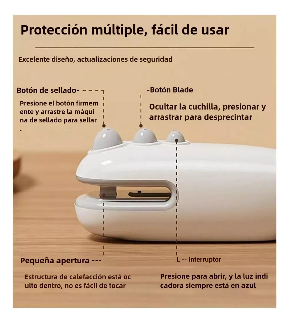 Foto 4 pulgar | Maquina Para Sellar Sellador De Bolsas Para Snacks/alimentos Blanco