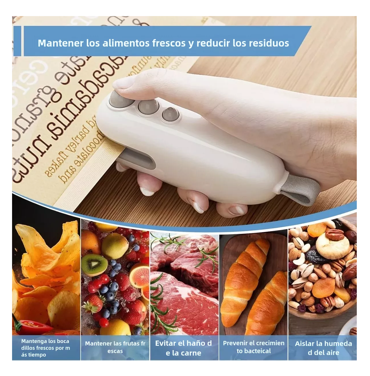 Foto 5 pulgar | Maquina Para Sellar Sellador De Bolsas Para Snacks/alimentos Blanco
