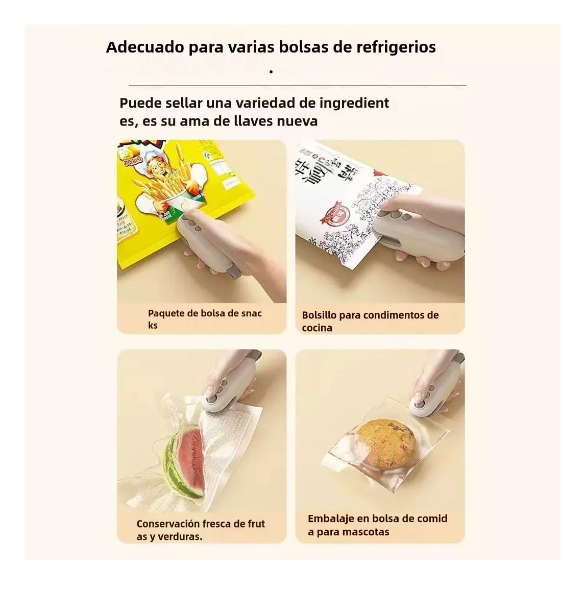 Foto 6 pulgar | Maquina Para Sellar Sellador De Bolsas Para Snacks/alimentos Blanco