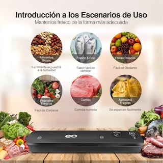Foto 3 | Maquina Empacadora Al Vacío Automático De Ahorro Con Bolsas Eo Safe Imports Esi-11625 Negro