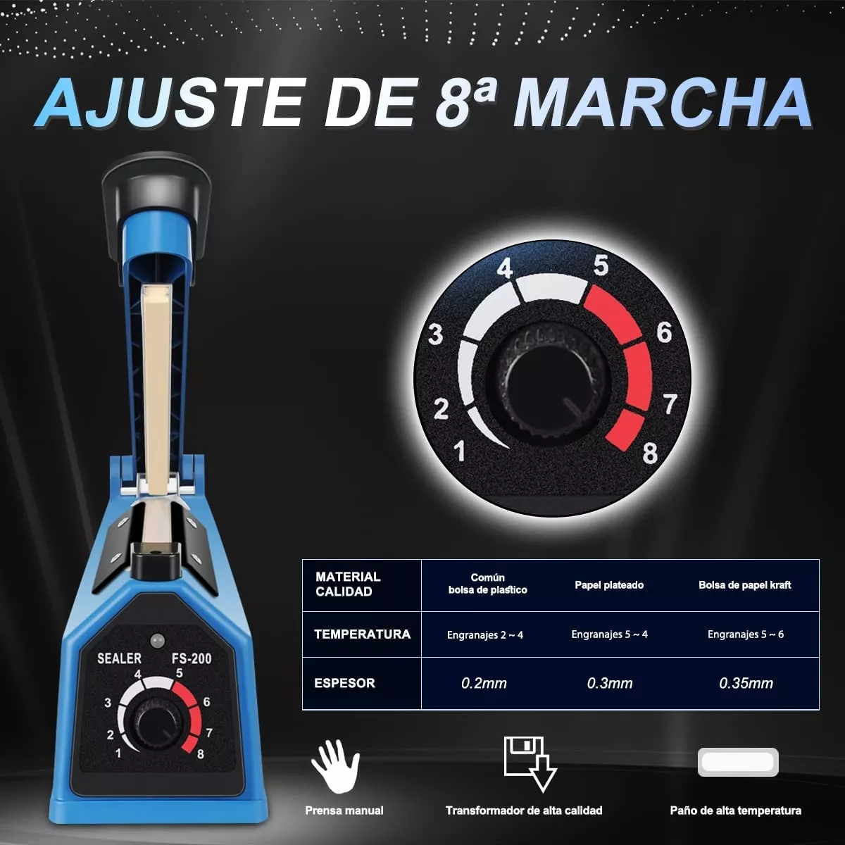 Foto 4 pulgar | Máquina De Selladora Térmico De Bolsas De Plástico De 20 Cm Eo Safe Imports Esi-11626 Azul