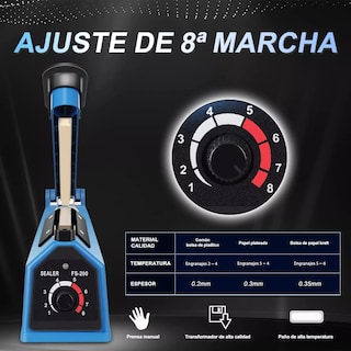 Foto 3 | Máquina De Selladora Térmico De Bolsas De Plástico De 20 Cm Eo Safe Imports Esi-11626 Azul