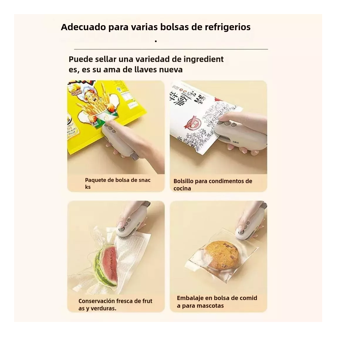 Foto 6 pulgar | Maquina Para Sellar Sellador De Bolsas Para Snacks/alimentos Blanco