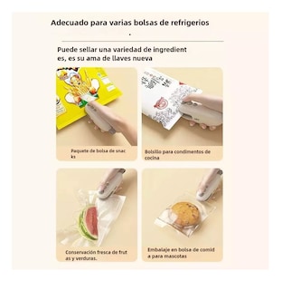 Foto 5 | Maquina Para Sellar Sellador De Bolsas Para Snacks/alimentos Blanco
