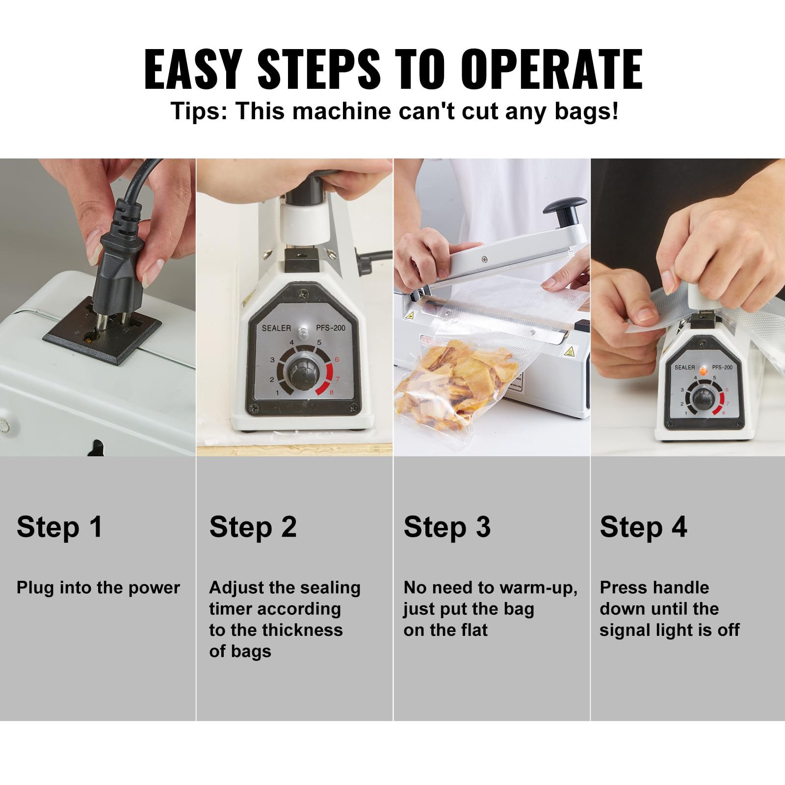 Foto 4 | Máquina Manual De Termosellado Impulse Sealer Vevor De 30 Cm - Venta Internacional.
