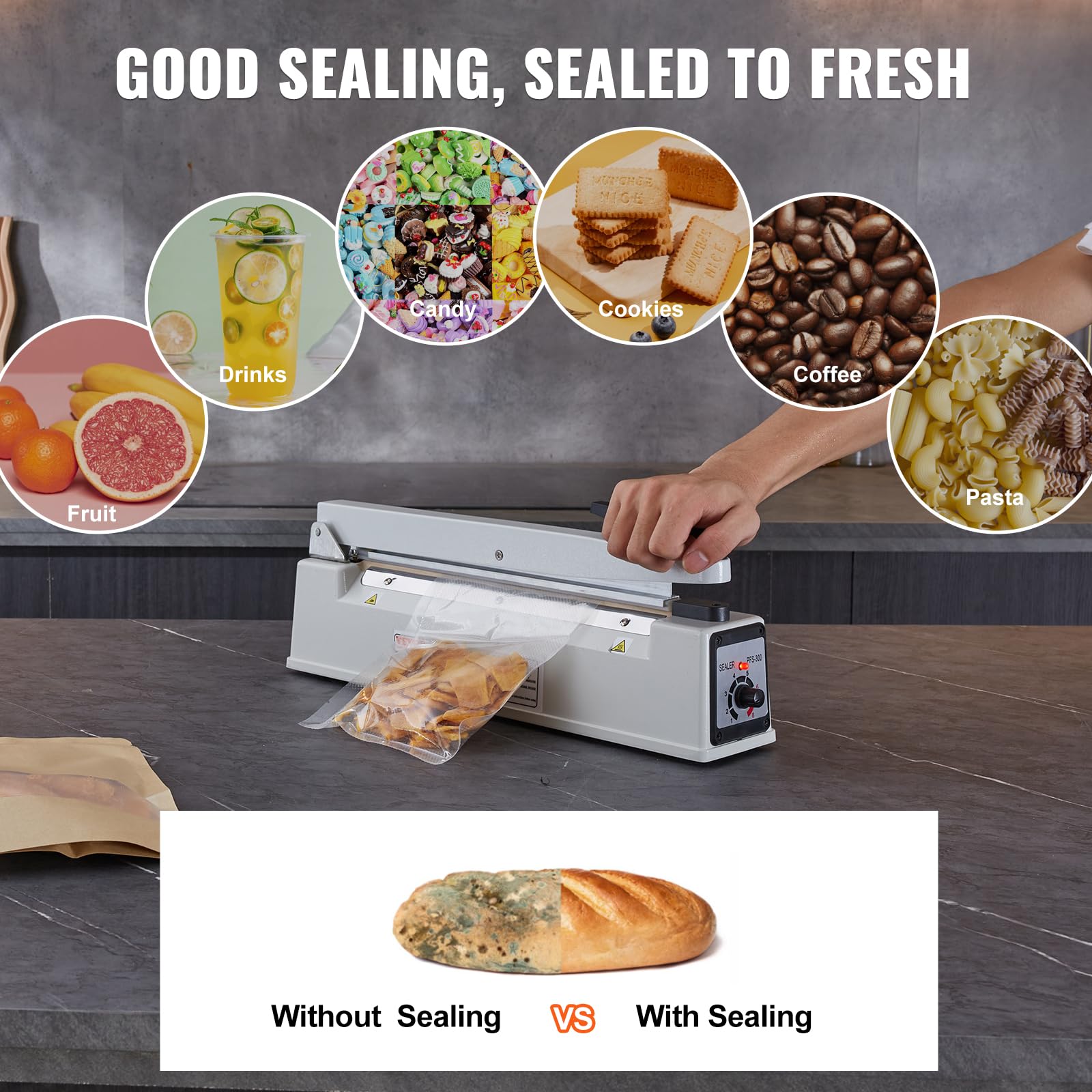 Foto 6 | Máquina Manual De Termosellado Impulse Sealer Vevor De 30 Cm - Venta Internacional.