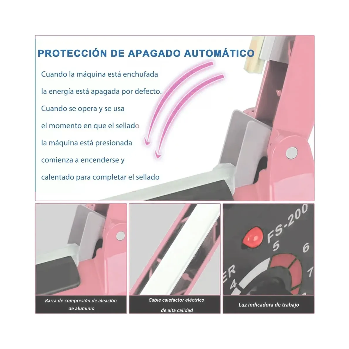 Foto 4 pulgar | Máquina De Selladora Térmico De Bolsas De Plástico Eo Safe Imports Esi-19820 Rosa