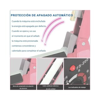 Foto 3 | Máquina De Selladora Térmico De Bolsas De Plástico Eo Safe Imports Esi-19820 Rosa