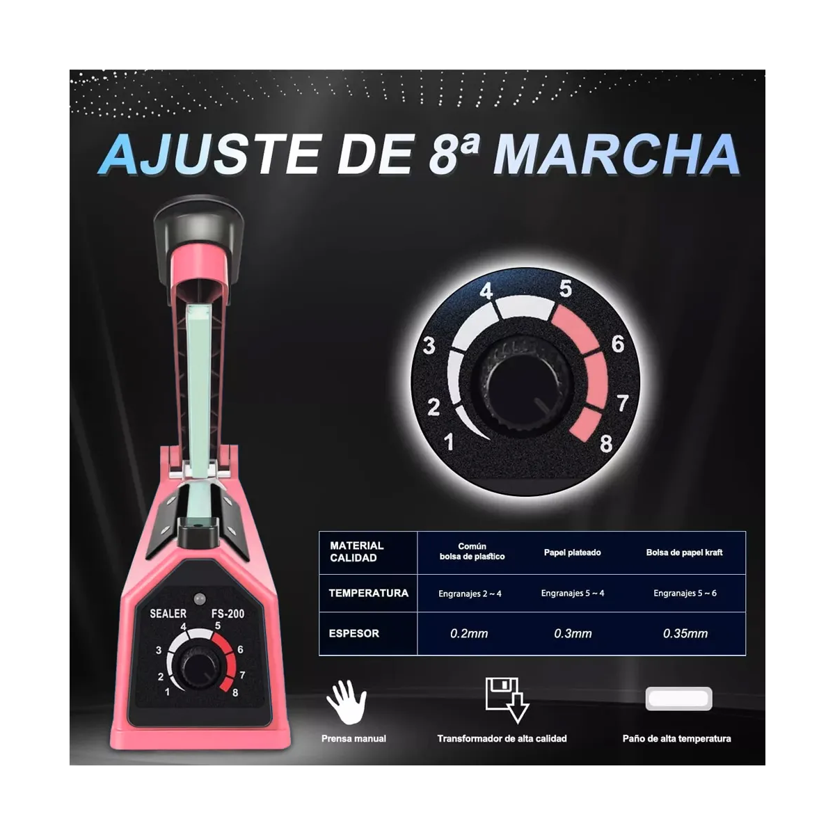 Foto 5 pulgar | Máquina De Selladora Térmico De Bolsas De Plástico Eo Safe Imports Esi-19820 Rosa