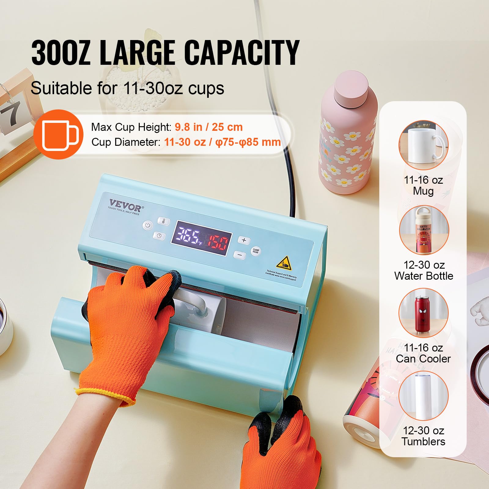 Foto 4 pulgar | Máquina Automática De Prensado Térmico Vevor Para Tazas De 325-900 Ml - Venta Internacional.