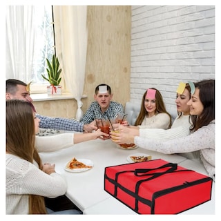 Foto 5 | Bolsas De Pizza Para Entrega 50*50*15cm Belug, Rojo Lineas Negras