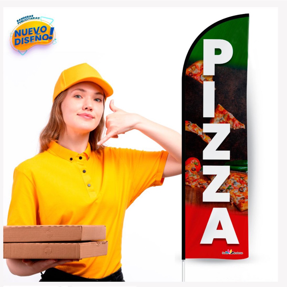 Foto 4 pulgar | Bandera Pizza 1 Sublibanderas Multicolor