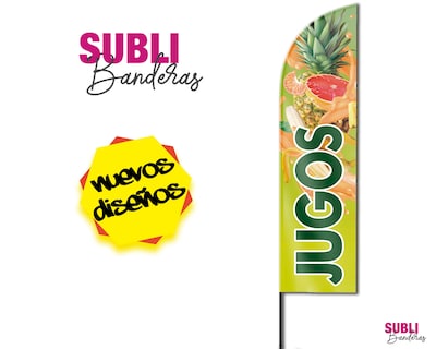 Foto 2 | Bandera para Venta de Jugos Naturales Sublibanderas Multicolor