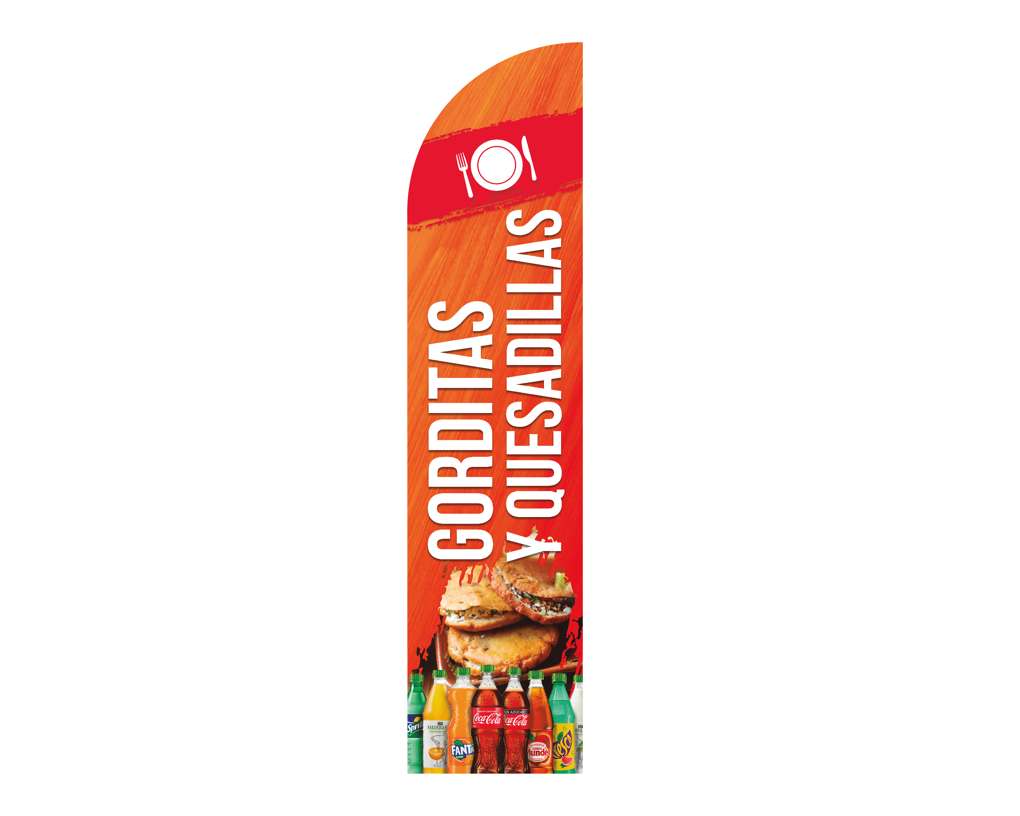 Foto 1 | Bandera para Publicidad de Gorditas y Quesadillas Sublibanderas Multicolor