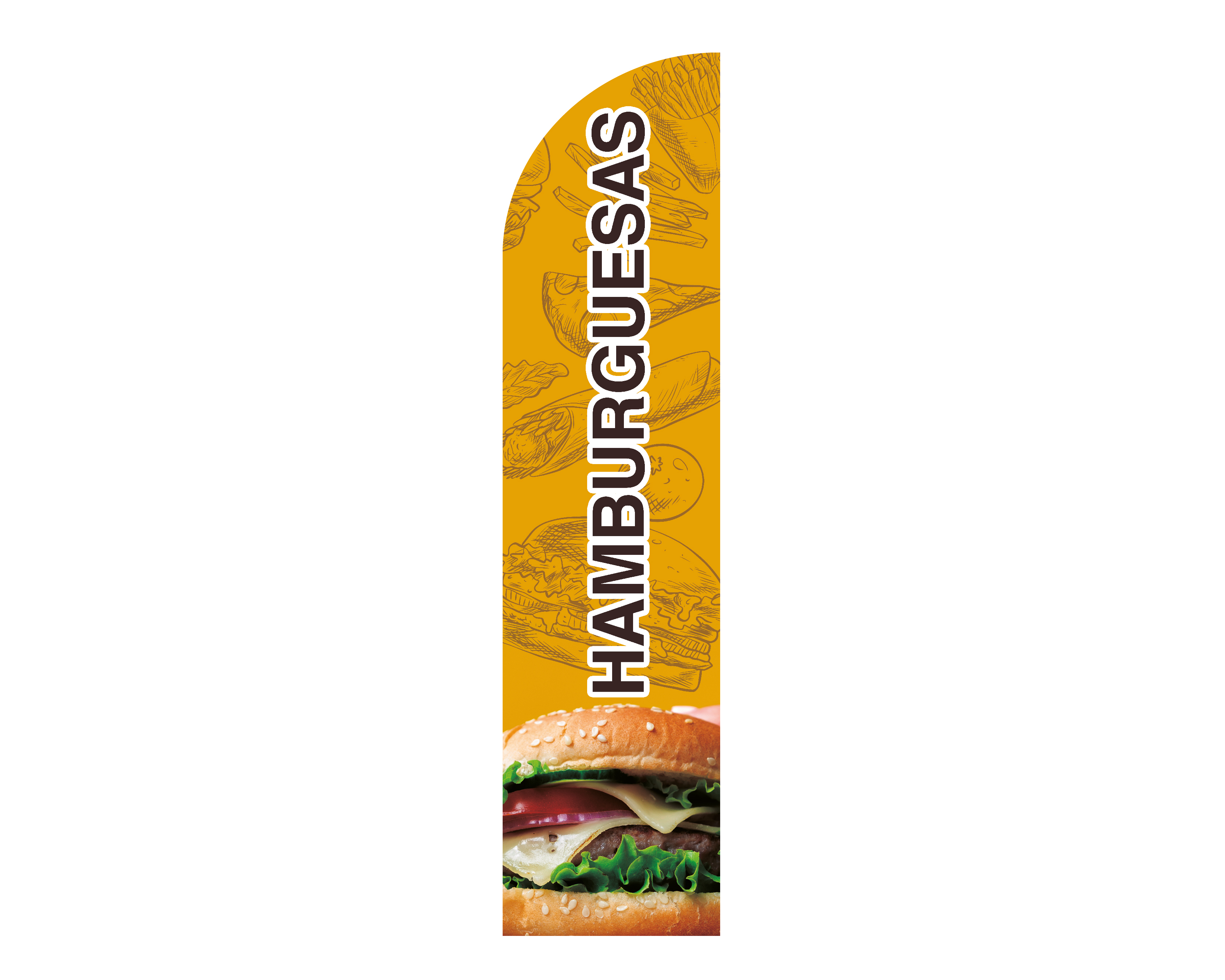Foto 1 | Bandera para Publicidad de Hamburguesas Sublibanderas Multicolor