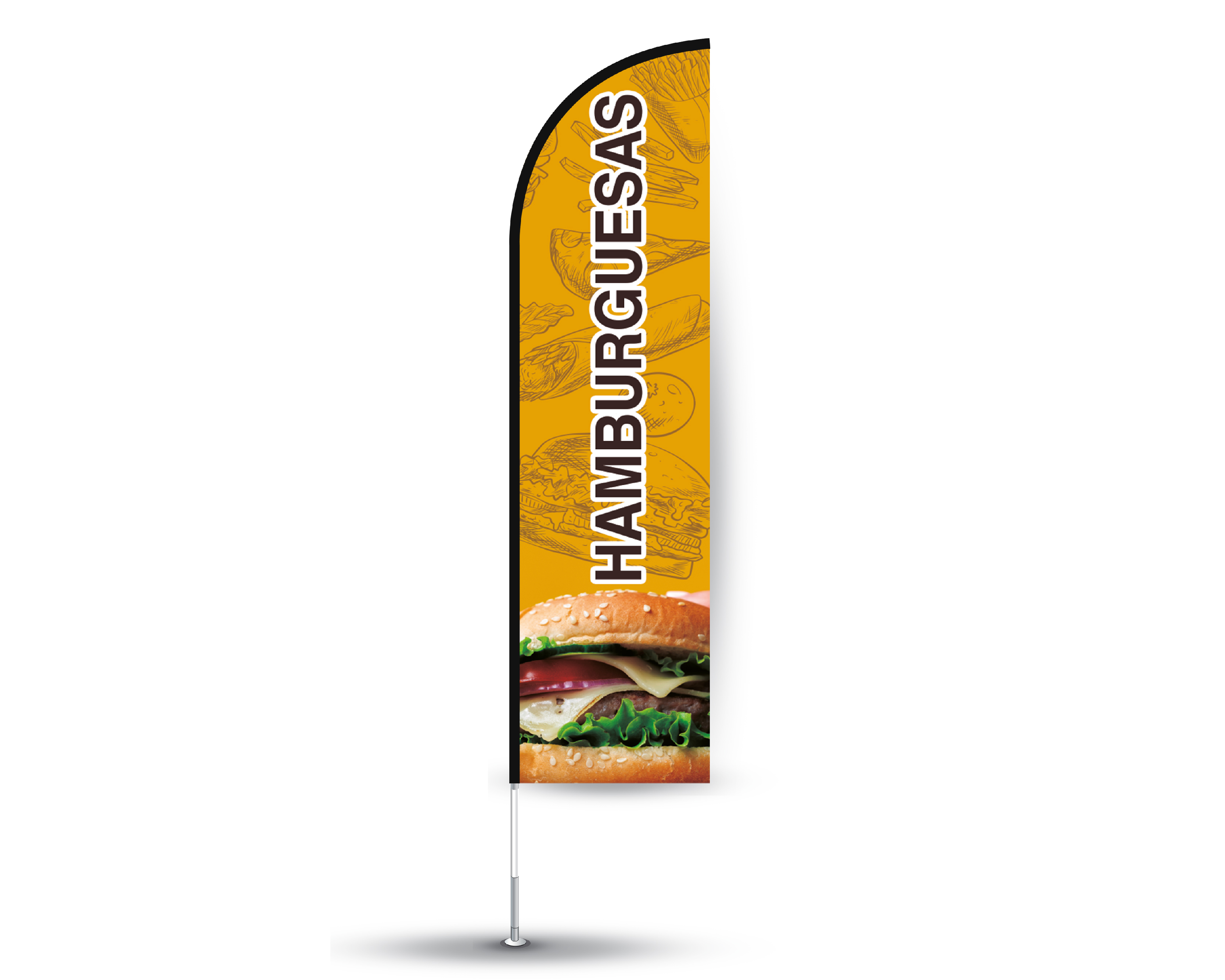 Foto 3 pulgar | Bandera para Publicidad de Hamburguesas Sublibanderas Multicolor