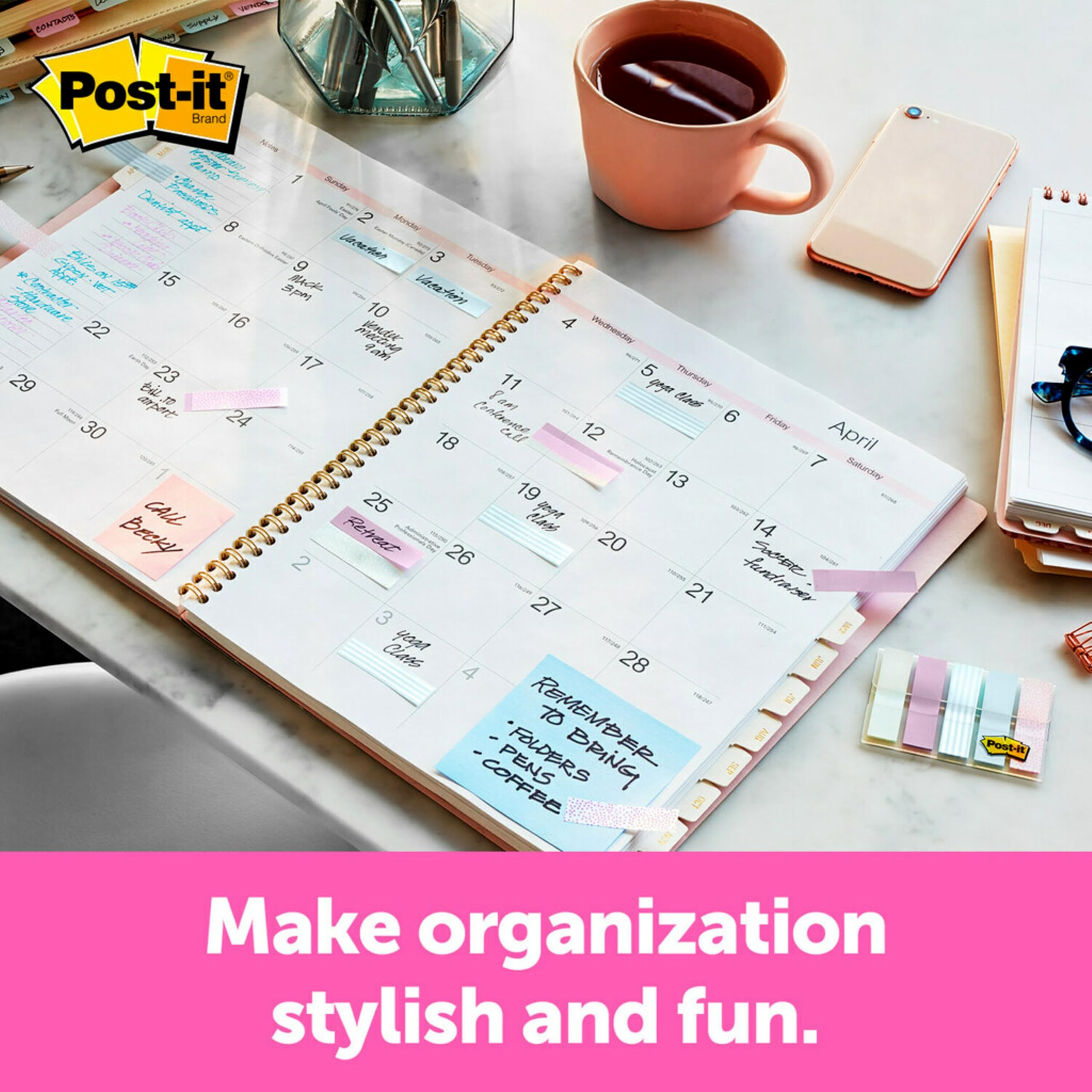 Foto 2 | Pattern Flags Post-it 100 Con Dispensador Gradient Collection - Venta Internacional.