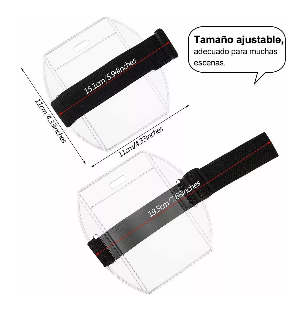 Foto 4 pulgar | Porta Credencial Para Brazo Con Elástico Ajustable 5 Piezas Negro