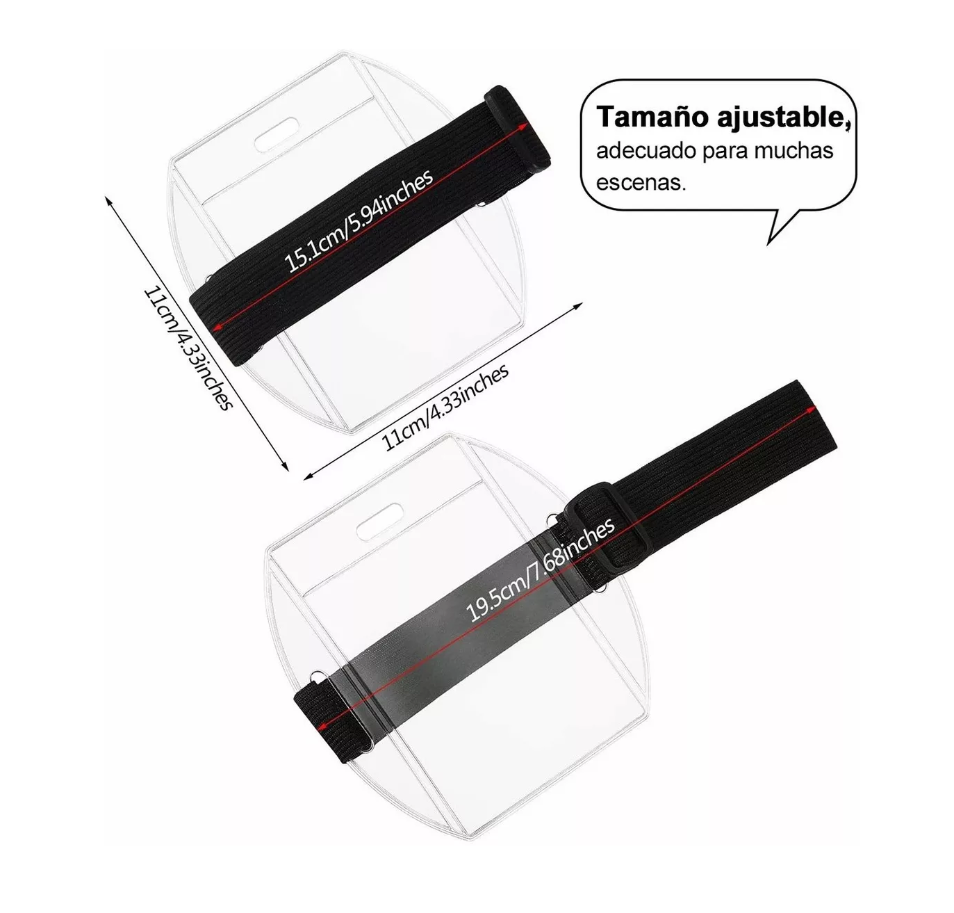 Foto 5 pulgar | Porta Credencial para Brazo Belug  Transparente 5 Piezas