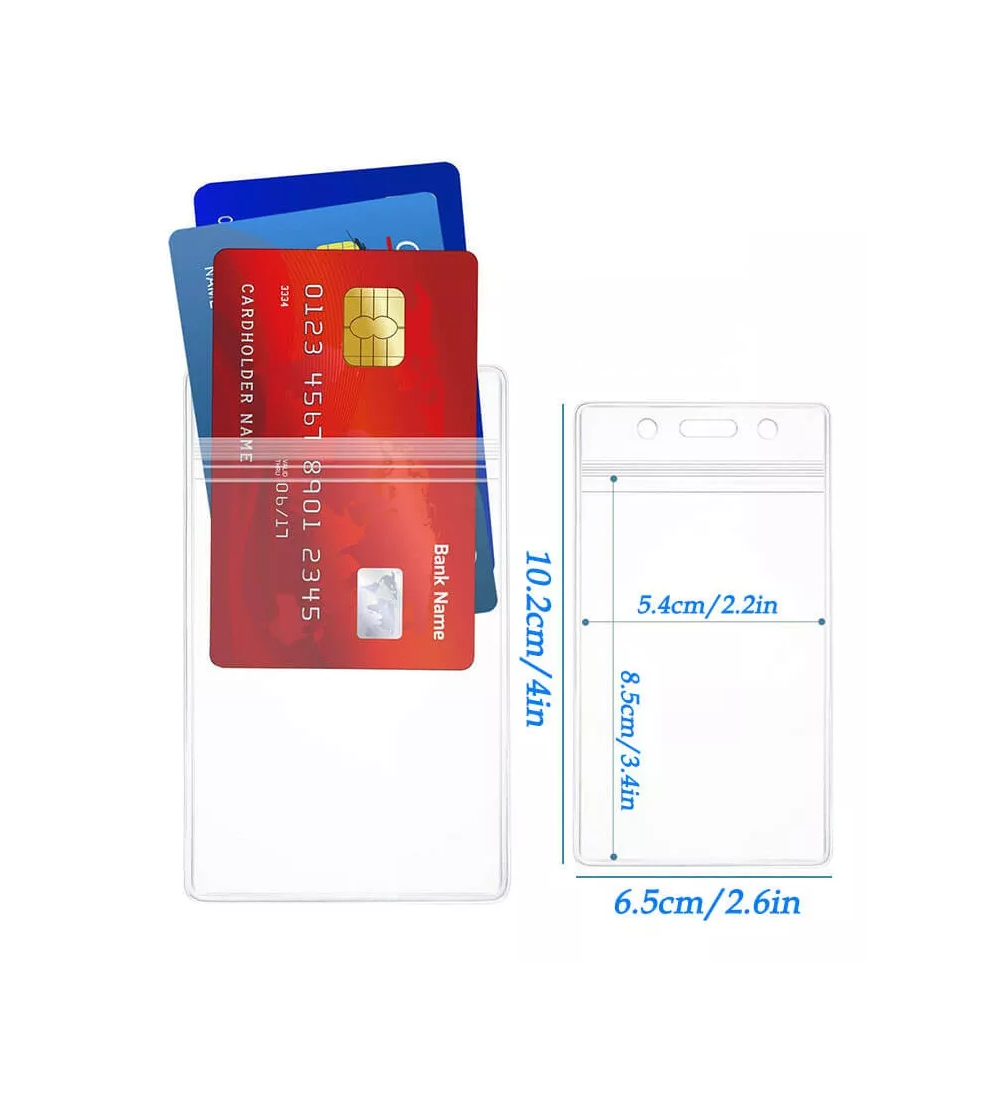 Foto 4 pulgar | Mica Vertical Porta Credencial 100 Piezas Transparente + 100 Clip Plata