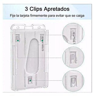 Foto 5 | Portagafete Yoyo Porta Credenciales Lanyard Vertical 5 Pcs Negro/transparente
