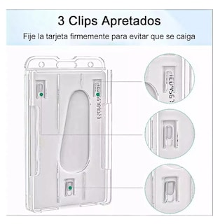 Foto 5 | Portagafete Yoyo Porta Credenciales Lanyard Vertical 5 Pcs Negro/transparente
