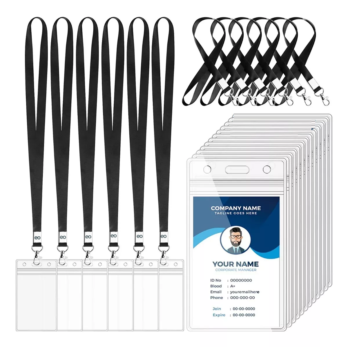 Kit Porta Gafete Credencial 50 Piezas Eo Safe Imports Esi-11518-1 Multicolor