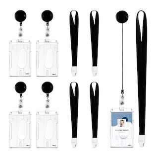 Foto 1 | Portagafete Yoyo Porta Credenciales Vertical 5 Pcs Negro/transparente