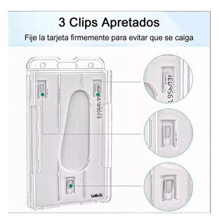 Foto 5 | Portagafete Yoyo Porta Credenciales Vertical 5 Pcs Negro/transparente
