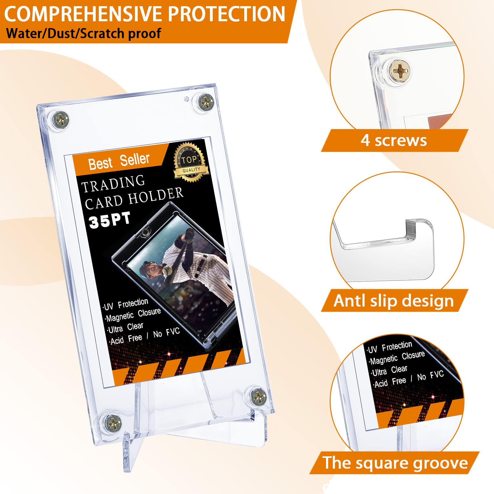 Foto 4 pulgar | Tornillo Protector Para Tarjetas Coleccionables Con Soporte De Exhibición Acrílico 35pt - Venta Internacional.