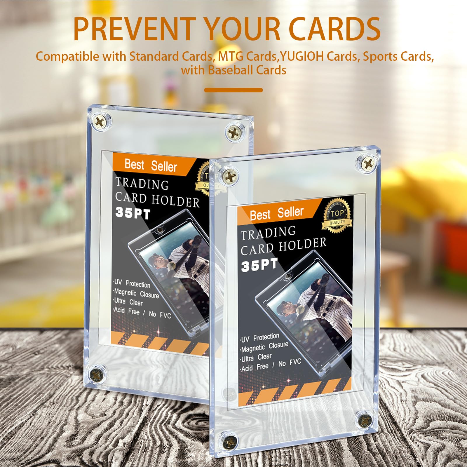 Foto 7 pulgar | Tornillo Protector Para Tarjetas Coleccionables Con Soporte De Exhibición Acrílico 35pt - Venta Internacional.