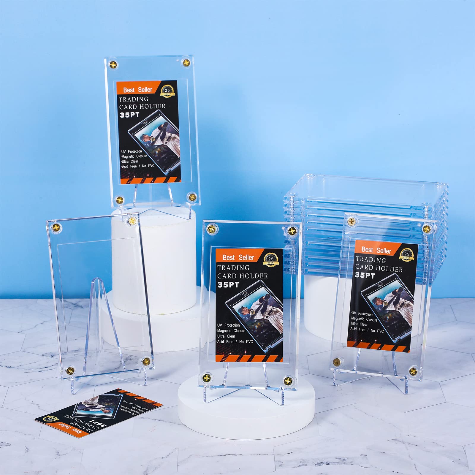Foto 8 pulgar | Tornillo Protector Para Tarjetas Coleccionables Con Soporte De Exhibición Acrílico 35pt - Venta Internacional.