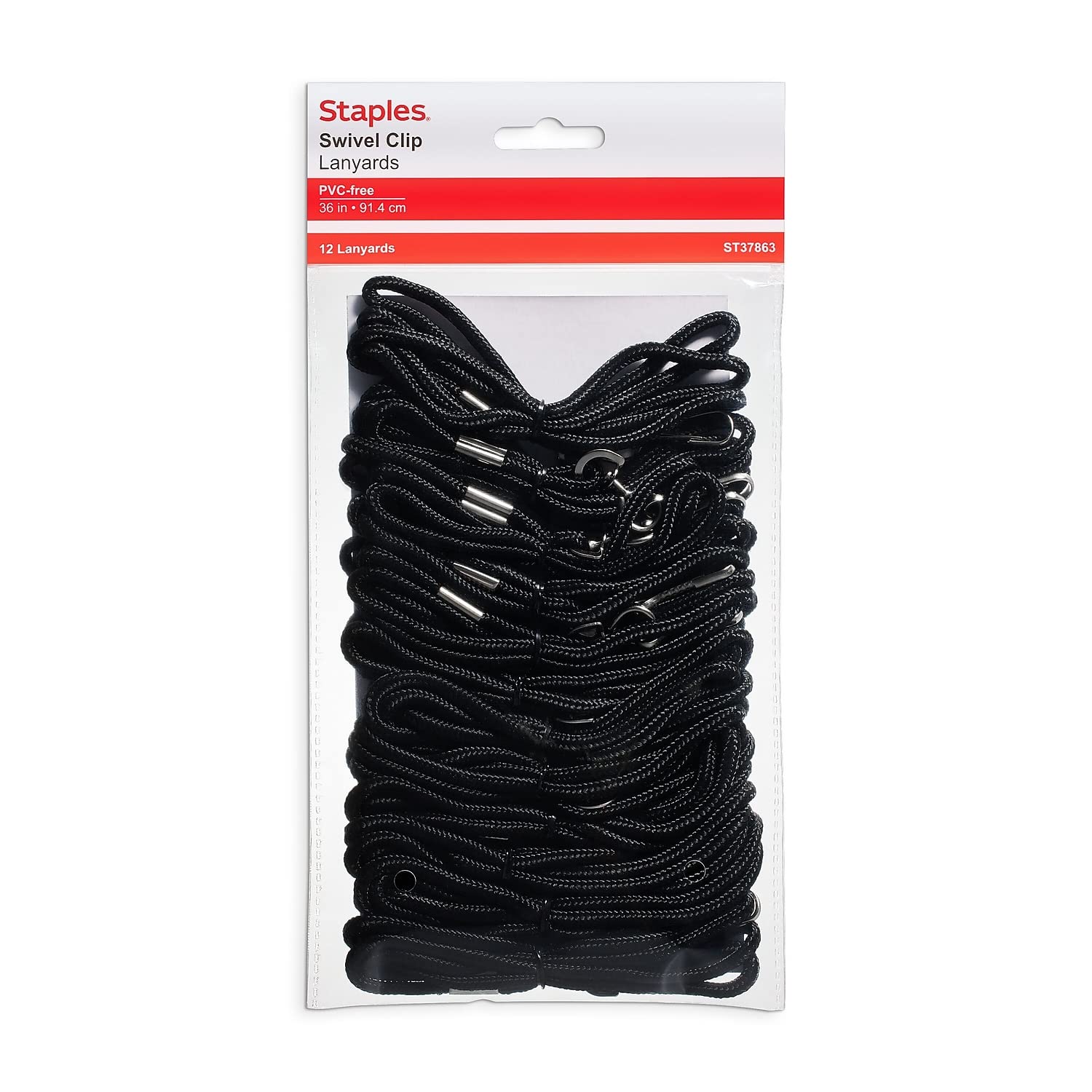 Foto 3 pulgar | Lanyards Staples Para Portatarjetas De Identidad, Color Negro, Paquete De 12 - Venta Internacional.