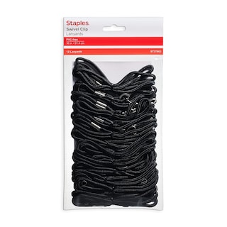 Foto 2 | Lanyards Staples Para Portatarjetas De Identidad, Color Negro, Paquete De 12 - Venta Internacional.