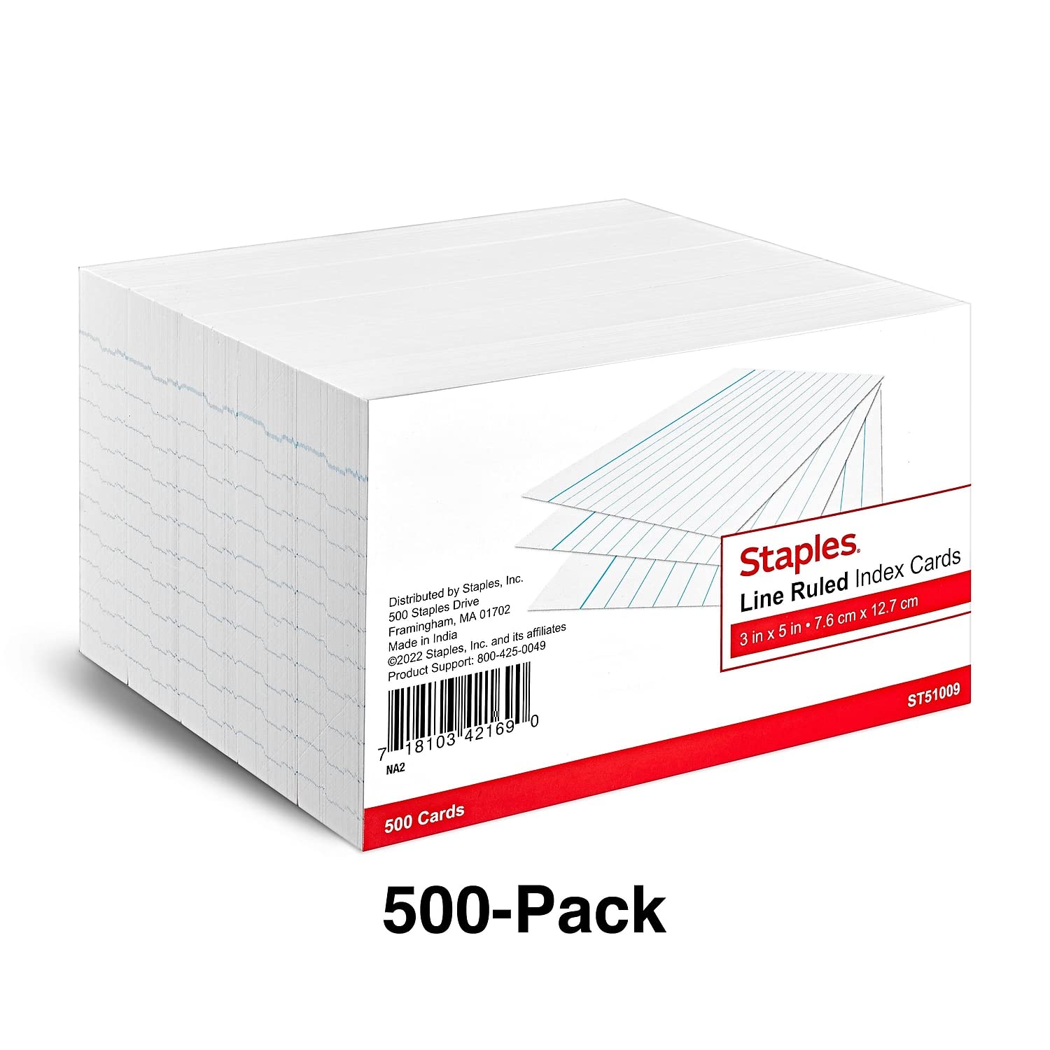 Foto 2 | Index Cards, Grapas 233601, 7,6 Cm X 12,7 Cm, Con Líneas Rayadas, 500 Unidades - Venta Internacional.