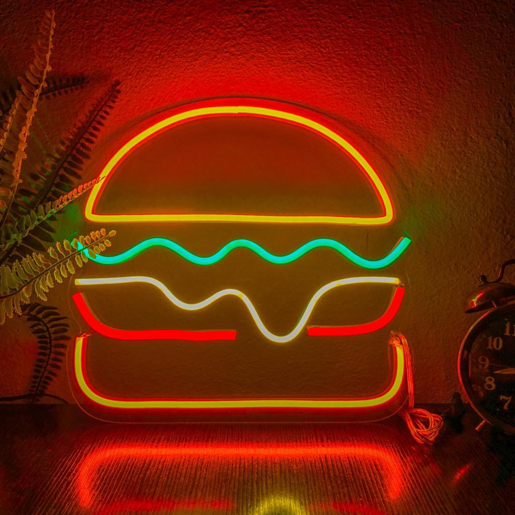 Foto 1 | Letrero Luminoso Isha Laser A039 Multicolor de Hamburguesa