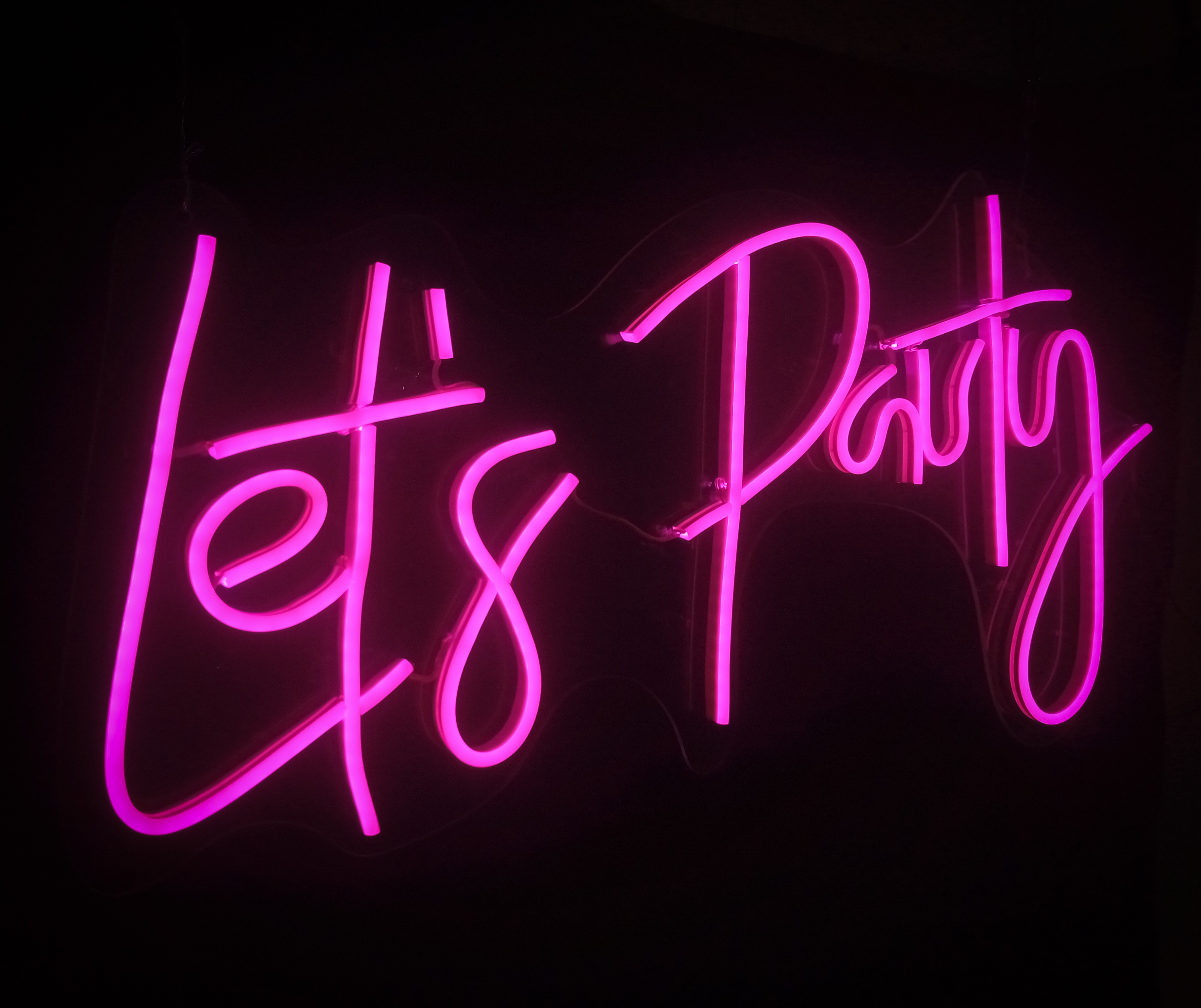 Letrero Led Luminoso Frase Let's Party