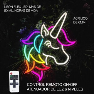 Foto 2 | Letrero Neón LED Unicornio con Control Atenuado