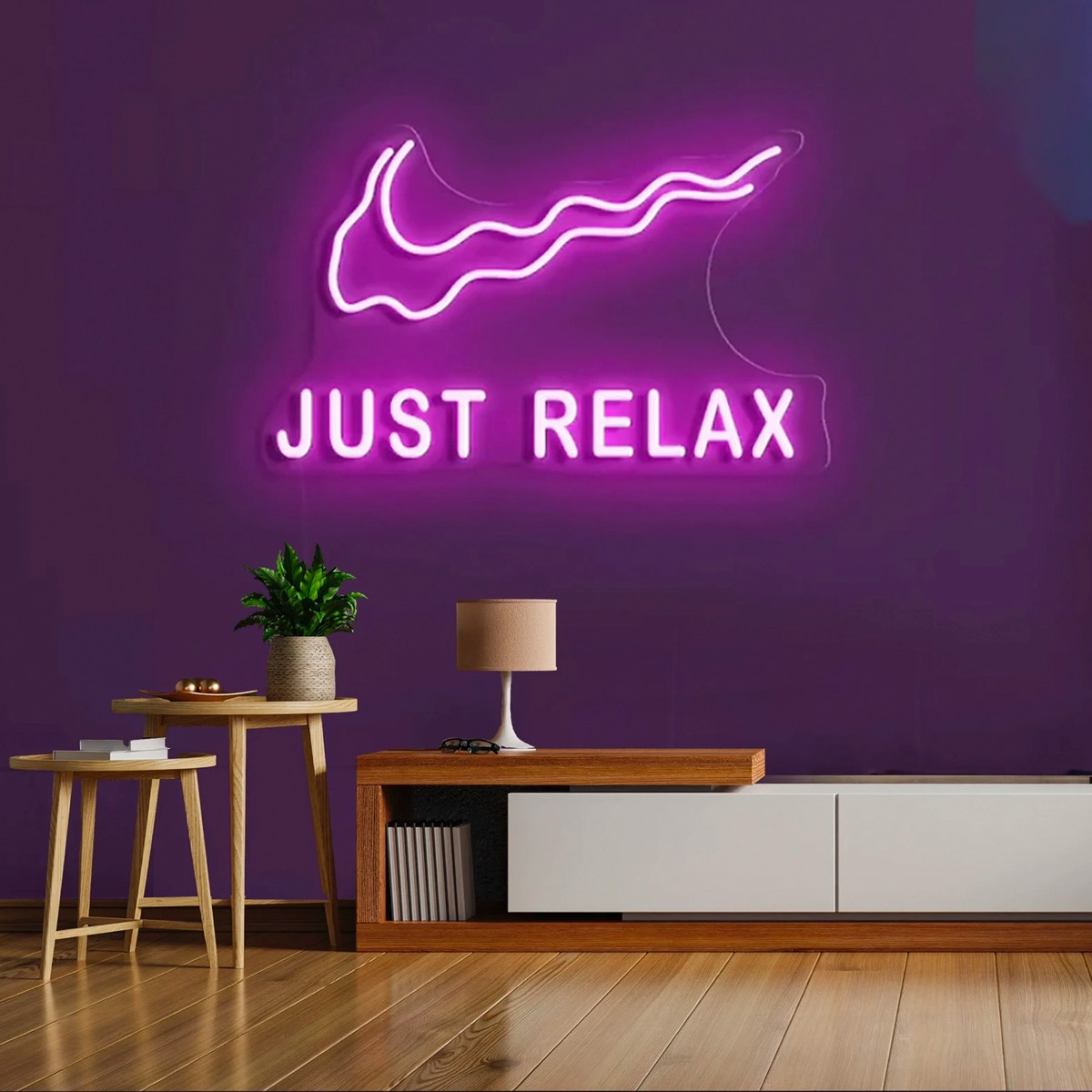 Letrero Neón Nike Just Relax con Control Remoto