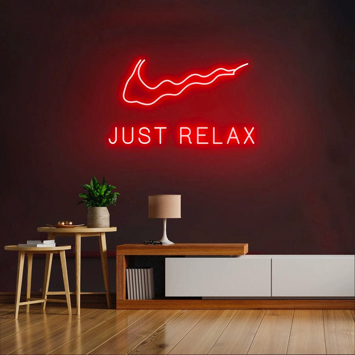 Foto 1 | Letrero Neón Just Relax Nike Logo con Control Remoto