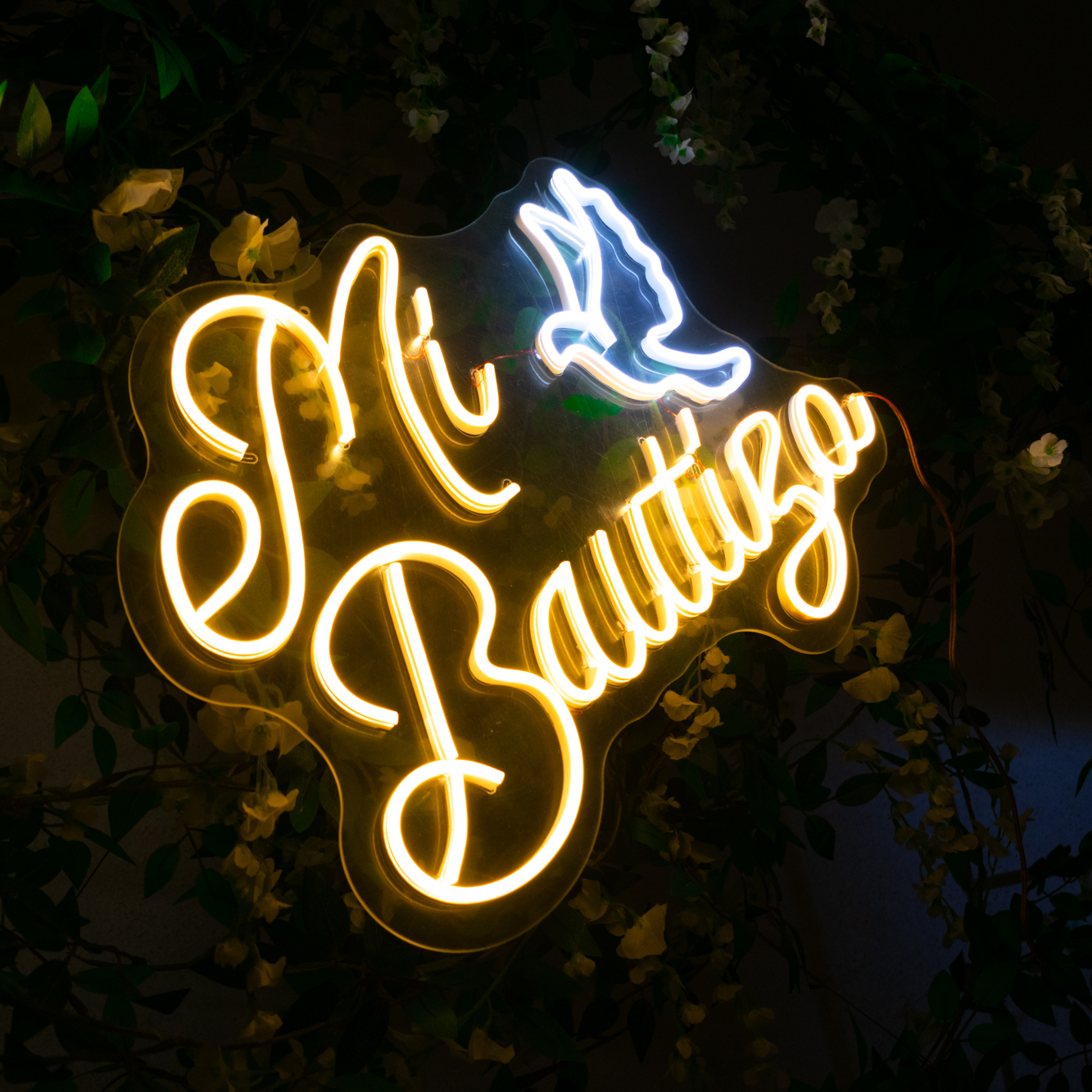 Foto 4 pulgar | Letrero Led Neón Mi Bautizo+paloma Fiesta Decoración Luminoso