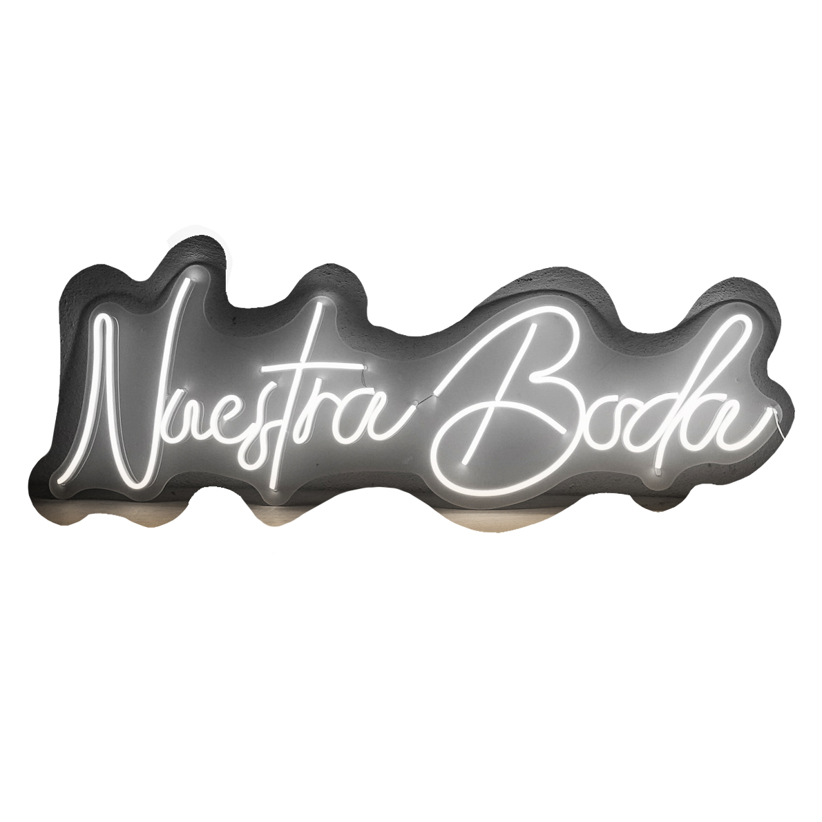 Letrero Led Neón ''Nuestra Boda'' Decorativo Luminoso 90x30 cm