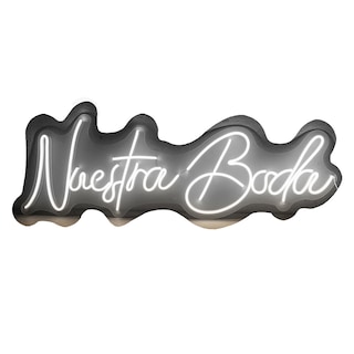 Foto 1 | Letrero Led Neón ''Nuestra Boda'' Decorativo Luminoso 90x30 cm