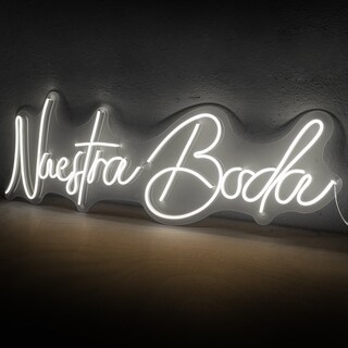 Foto 3 | Letrero Led Neón ''Nuestra Boda'' Decorativo Luminoso 90x30 cm