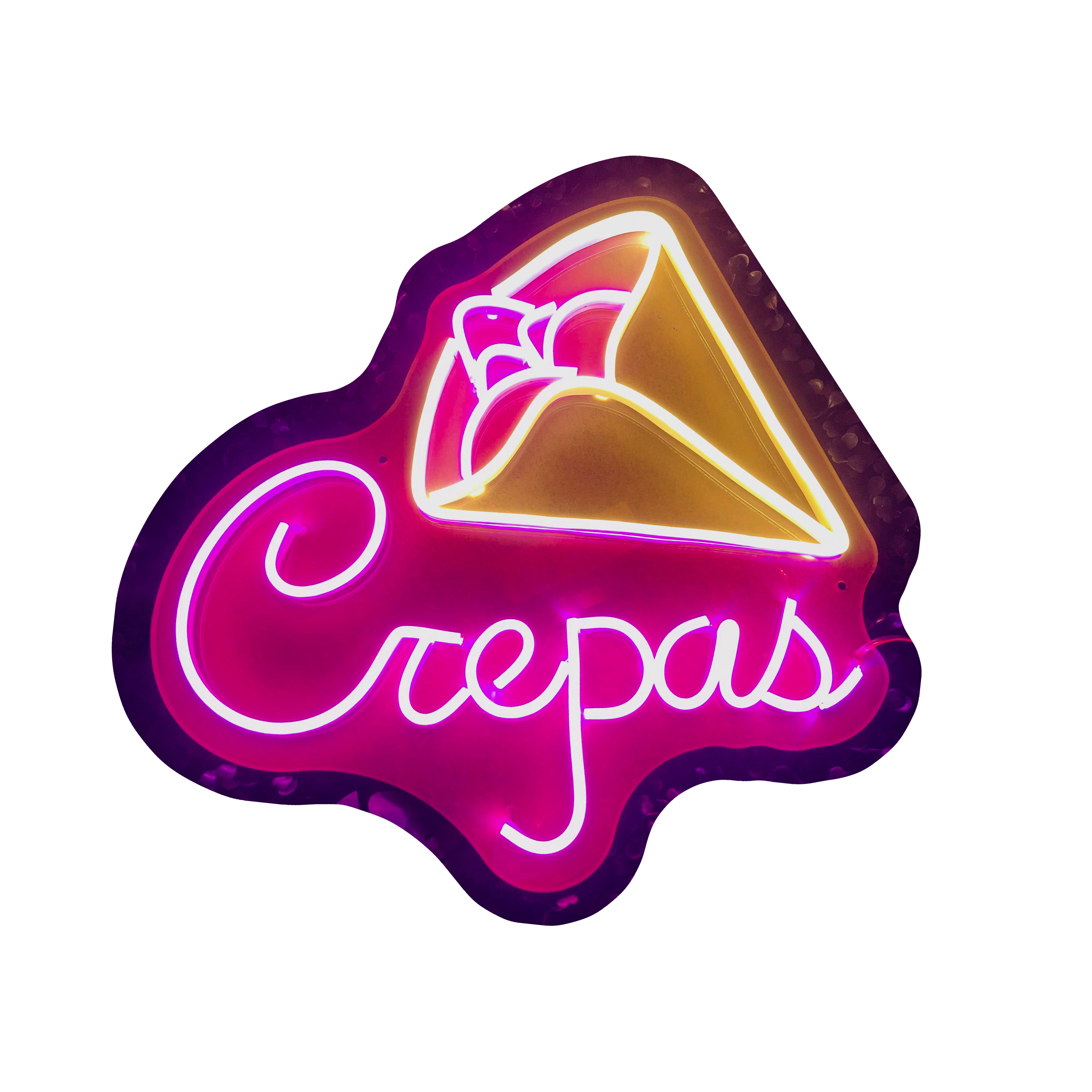 Foto 1 | Letrero Led Neón Crepas Personalizado 39x40cm Luz Rosa
