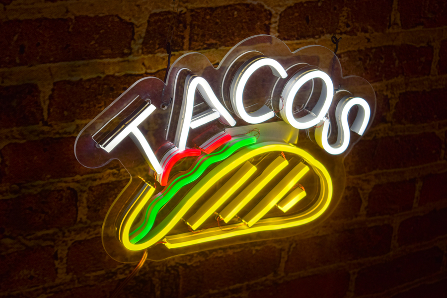 Foto 4 pulgar | Letrero Led Neón Tacos Luminoso 31cm x 20cm